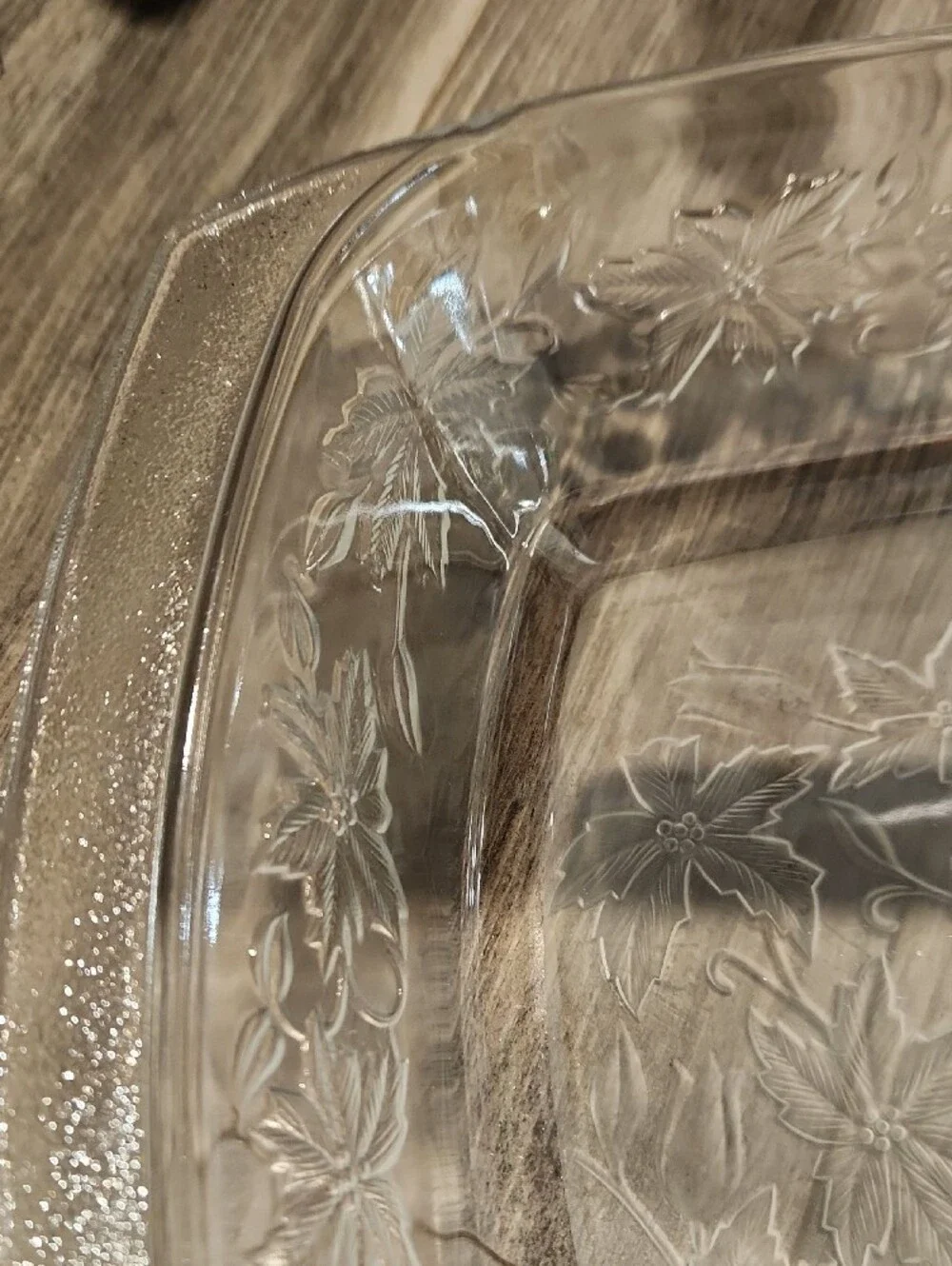 EUC Princess House Clear Fantasia Etched Glass Lg. Casserole Dish